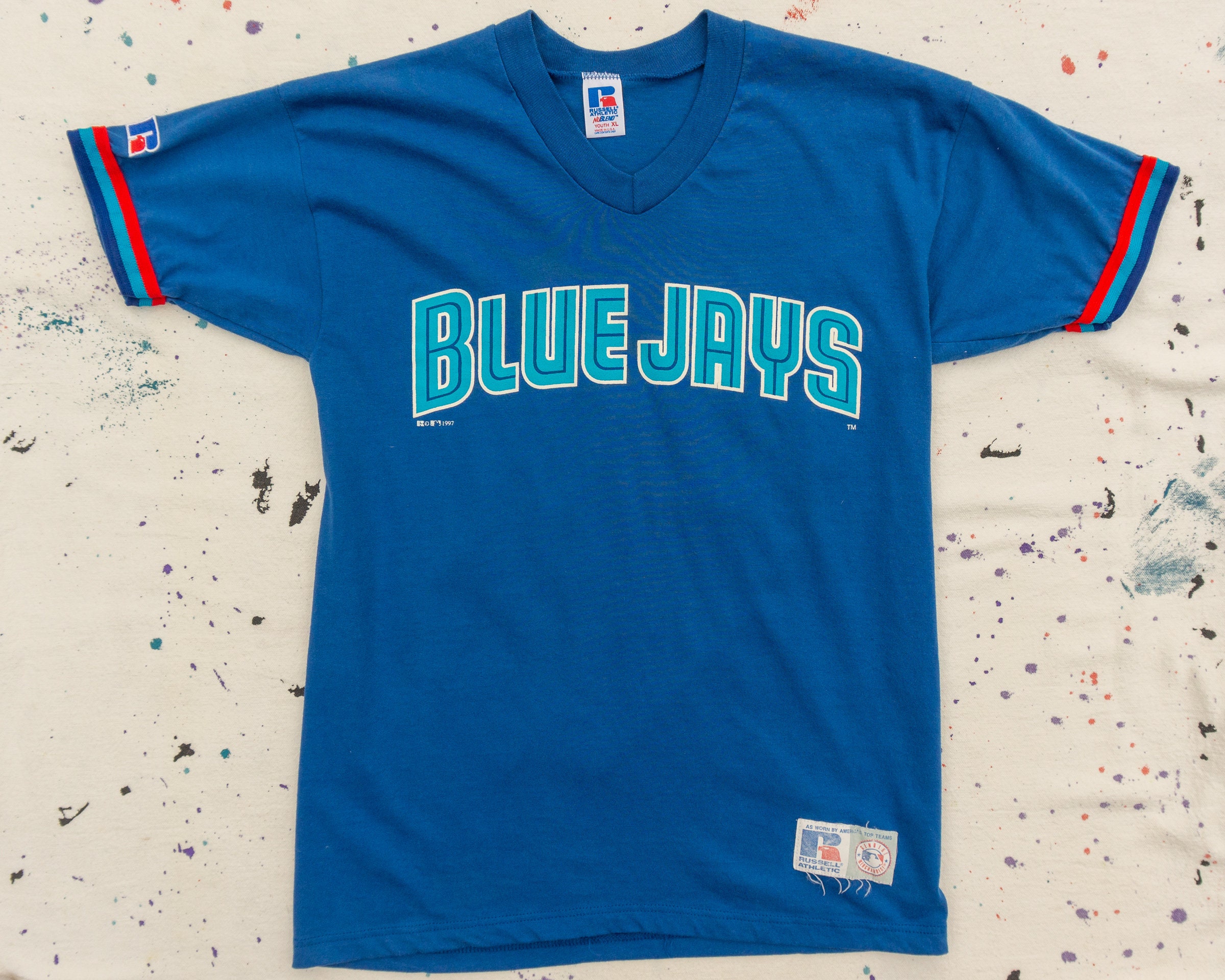 pink blue jays shirt