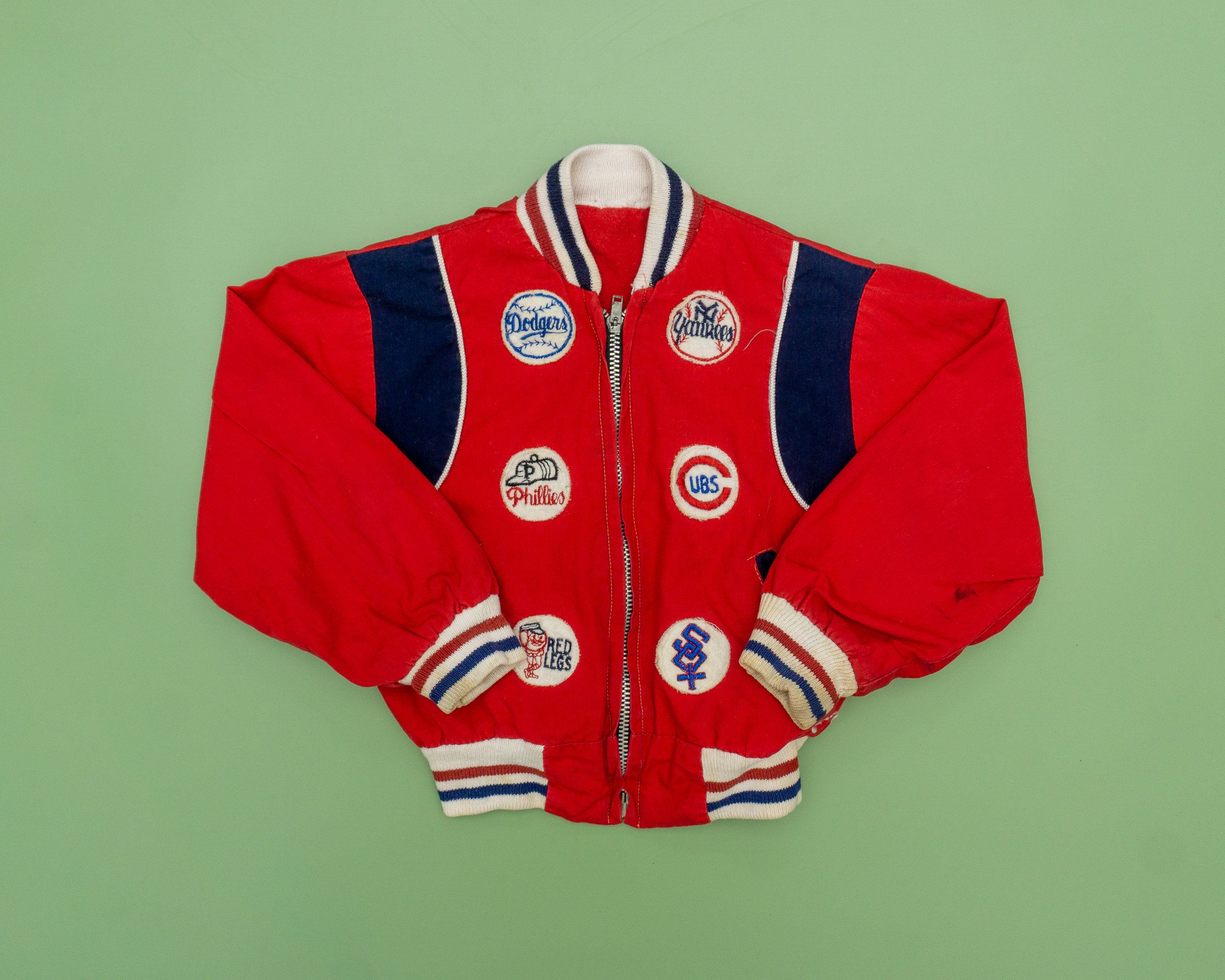 60s Vintage Kids MLB Baseball Jacket With All Over Patches 