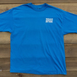 90s Vintage Software T-Shirt | Blue Vintage T-Shirt Size XL