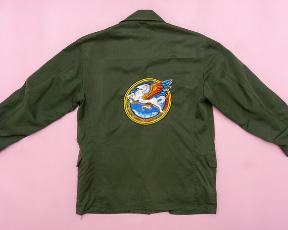 70s Vintage Military Jacket with Steve Miller Ban… - image 1