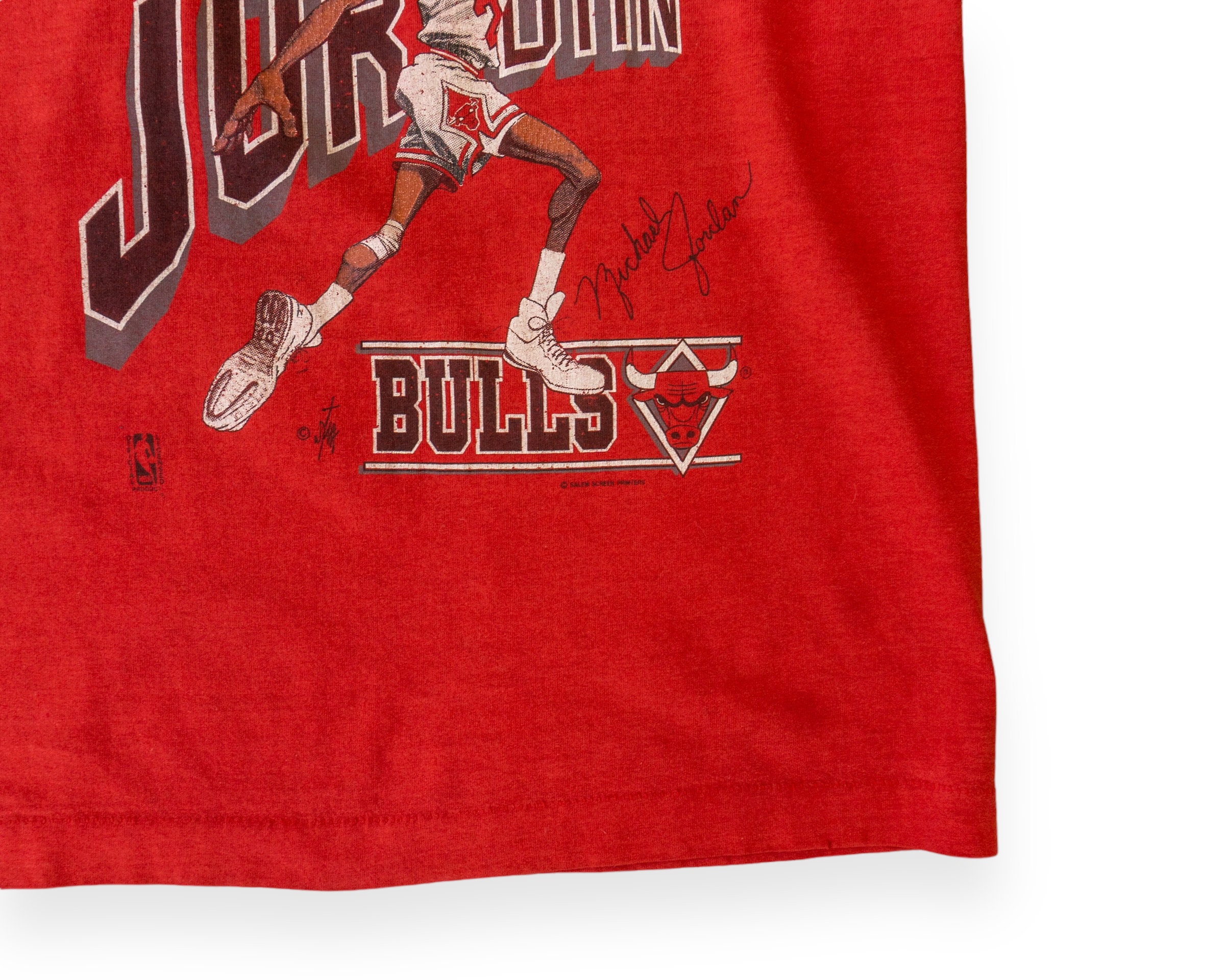 MICHAEL JORDAN CHICAGO BULLS VINTAGE 1990'S RESTURANT NIKE T-SHIRT ADU -  Bucks County Baseball Co.