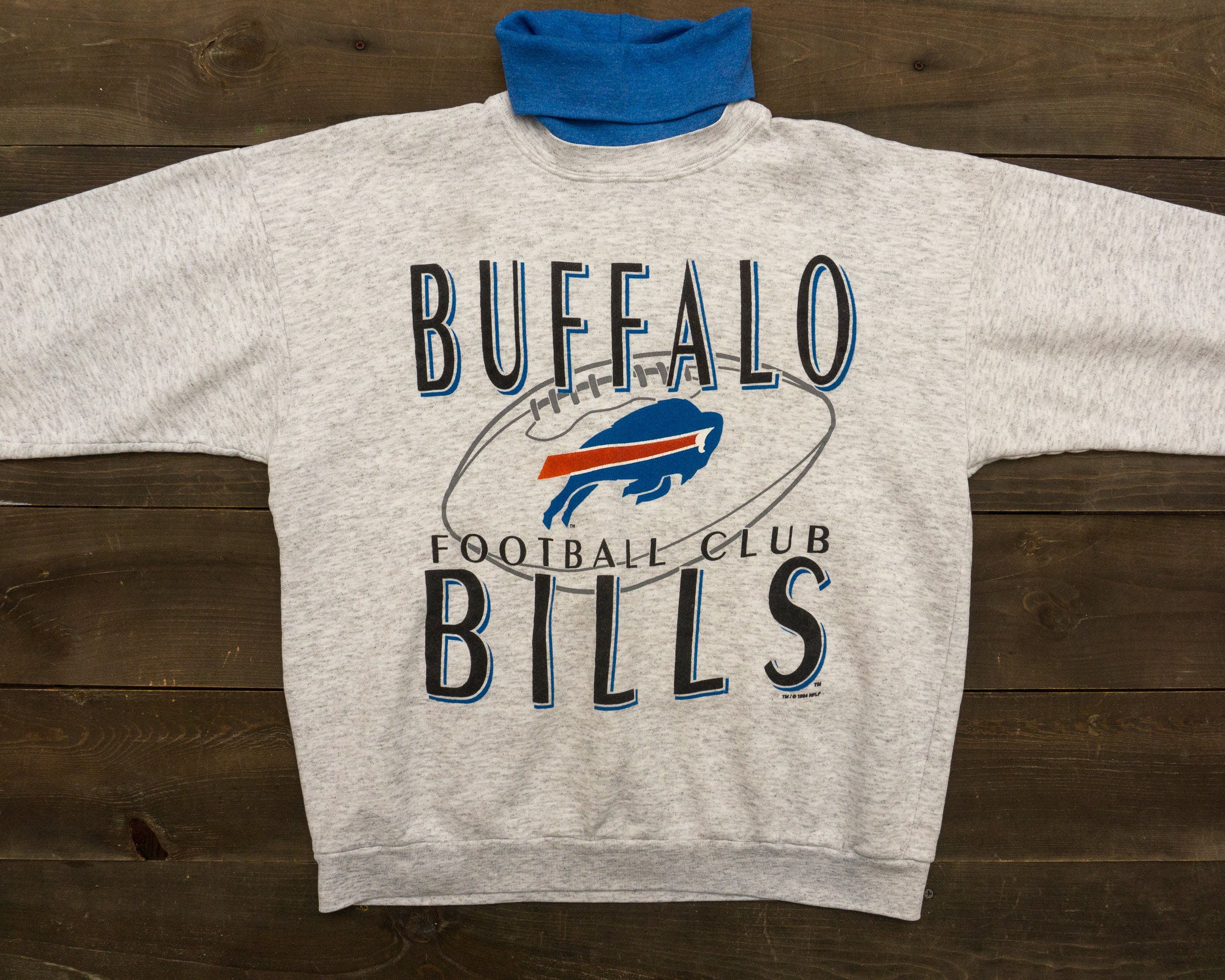 90s Vintage Buffalo Bills Turtleneck Sweatshirt Vintage NFL Sweatshirt  Bills Football Shirt