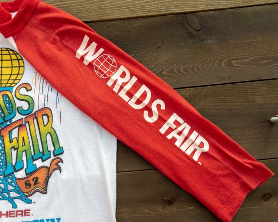 80s Vintage Worlds Fair Raglan T-Shirt Knoxville,… - image 4