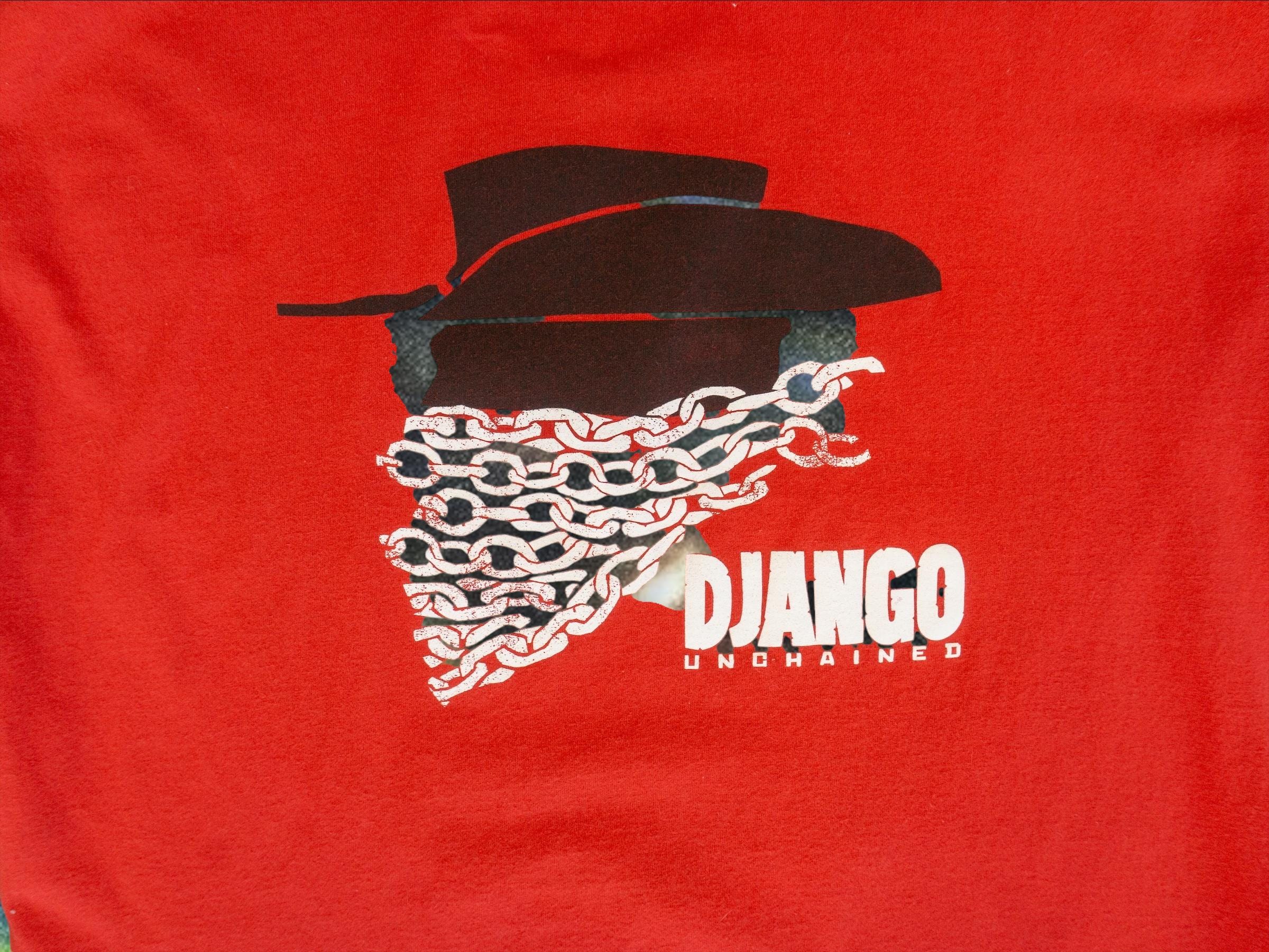 Vintage Y2K Django Unchained Movie Promo T-shirt Red Graphic Tee