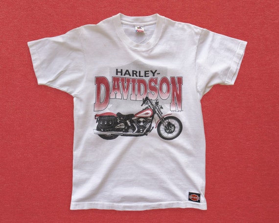 90s Vintage Harley Davidson V-twin T-shirt | White Harley Shirt