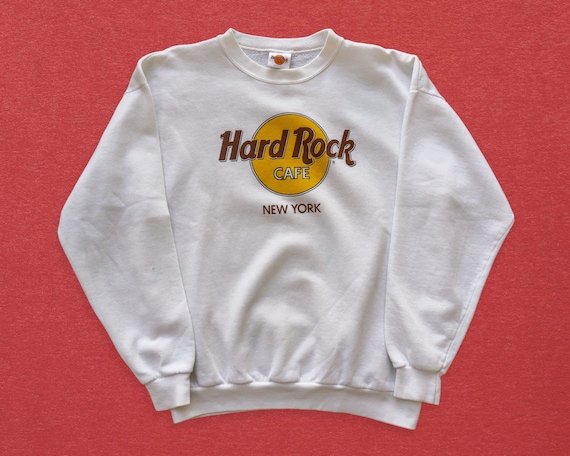 90s Vintage Hard Rock Sweatshirt White | Hard Roc… - image 1