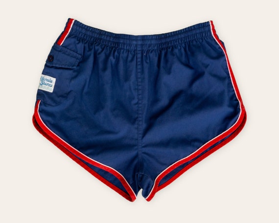 1970s Vintage California Shores Swim Trunks - Nav… - image 1