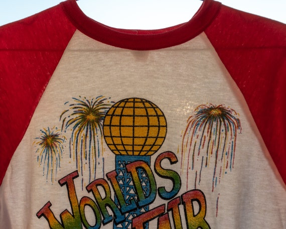 80s Vintage Worlds Fair Raglan T-Shirt Knoxville,… - image 7
