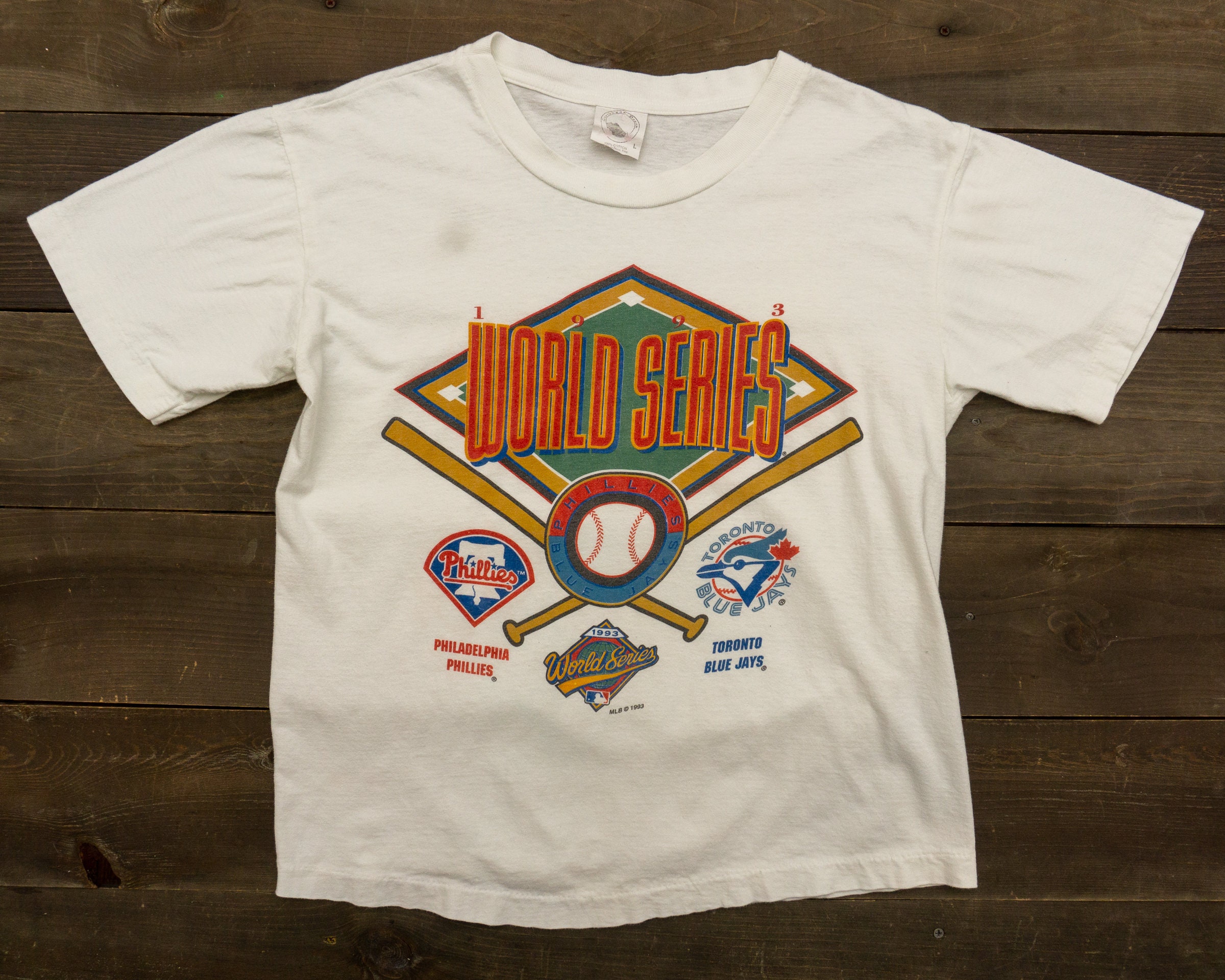 Braves World Series Champs 1995 T-Shirt from Homage. | Grey | Vintage Apparel from Homage.