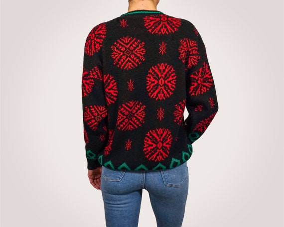 Festive Vintage Ugly Christmas Sweater Medium - R… - image 9