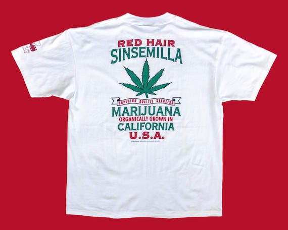 90s Vintage Marijuana Shirt Red Hair Sinsemilla Woodstock 1994