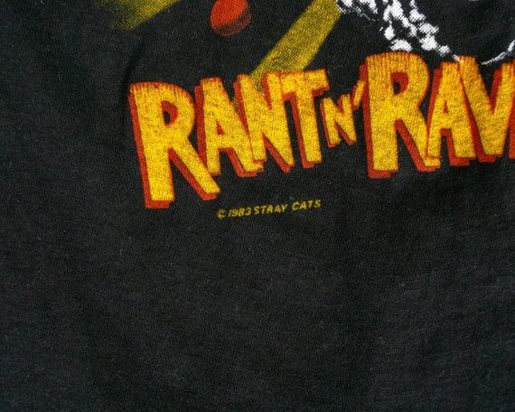 1980s Vintage Stray Cats Band T-Shirt - 80s Stray… - image 3