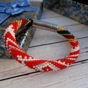Idde de Shango con Ochun Ibukole Santeria jewelry shango bracelet yoruba jewelry ifa bracelet yoruba religious bracelets for men