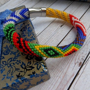 Beaded bracelet Idde de Cuchillo 7 potencias 7 african powers Afticana Collar de potencias African beads African bracelet Yoruba jewelry