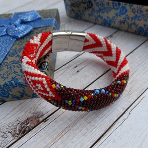 Idde de Shango OYA bracelet Orisha Oya beads Orisha Oya Colors Beaded Bracelets Santeria Oya jewelry Men&#39;s bracelet Shango Jewelry
