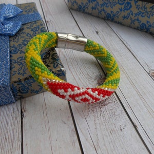 Idde de Orula con detalles de Shango pulsera Shango joyería pulsera con cuentas Santeria Ifa Shango encanto Shango eleke Joyería