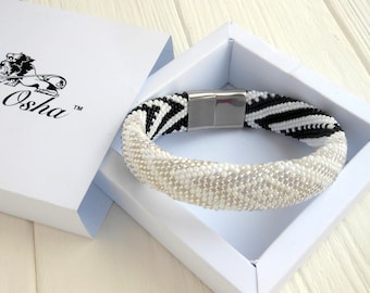 Idde de Obatala y Eshu Afra, Pulsera Obatala Pulsera Inspirada Pulsera Blanca Orisha Pulsera Yoruba Santeria Espiritual Cuentas