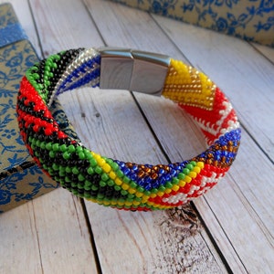 Custom order - Beaded bracelet Idde de Cuchillo 7 potencias 7 african powers