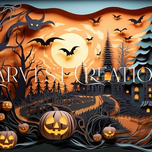 Samsung Frame TV Art   |   Halloween Frame TV Art   |   3D Paper   |   Frame TV Halloween   |    Halloween   |   Fall Art