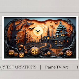 Samsung Frame TV Art   |   Halloween Frame TV Art   |   3D Paper   |   Frame TV Halloween   |    Halloween   |   Fall Art