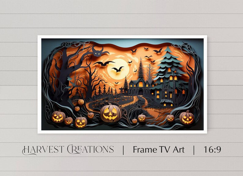 Samsung Frame TV Art   |   Halloween Frame TV Art   |   3D Paper   |   Frame TV Halloween   |    Halloween   |   Fall Art