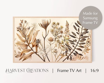 Samsung Frame TV Art   |   Fall Flower Art  |   Farmhouse Botanicals