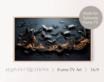 Samsung Frame TV Art   |   Halloween Frame TV Art   |   3D Paper Art   |   Frame TV Halloween   |   Halloween   |   Fall Art   |   Bats