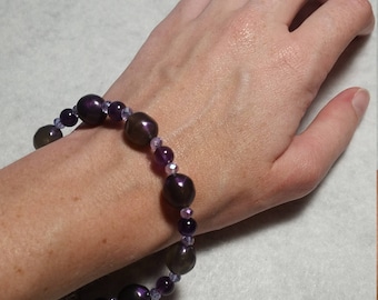 Purple and Lavender beaded bracelet