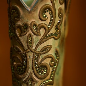 Corral Tan Turquoise Cord Stitch C2990 with hundreds of crystals applied by hand