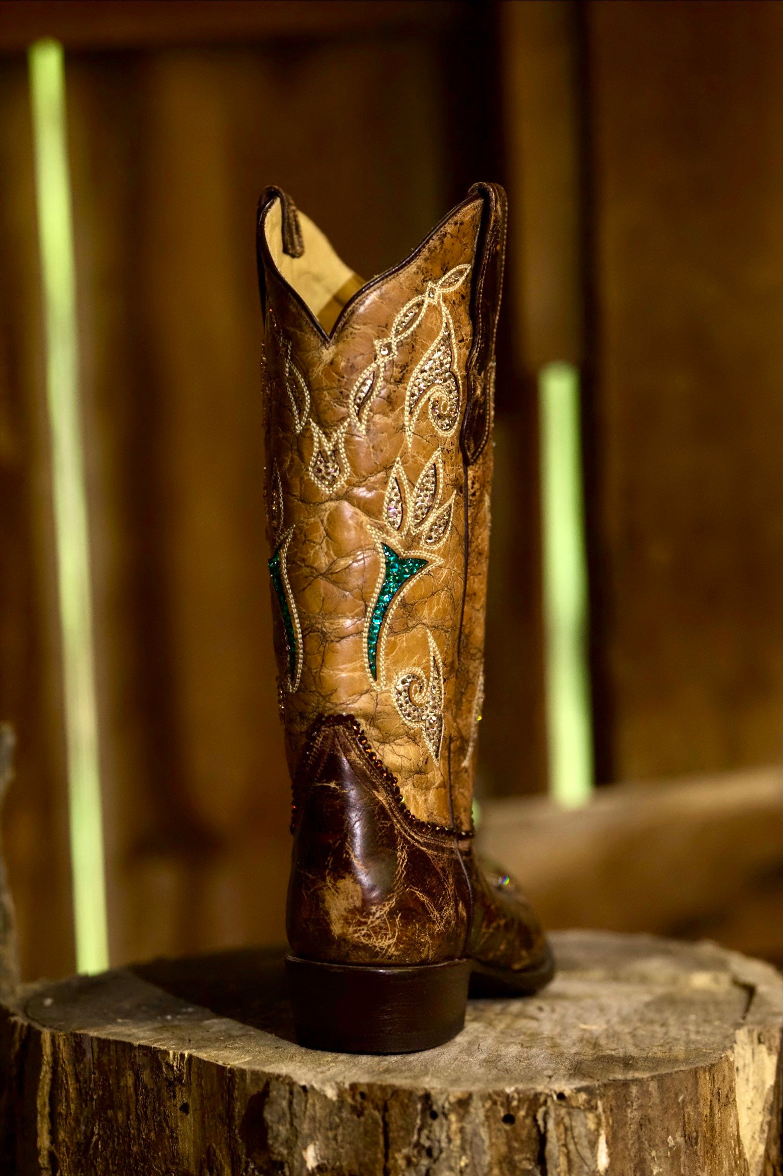 Stetson Brown Leather Boots with Gold Accents Stetson Jules (Brown) - Women main image 3