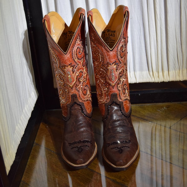 Old West Cowboy Boots with Swarovski Crystals