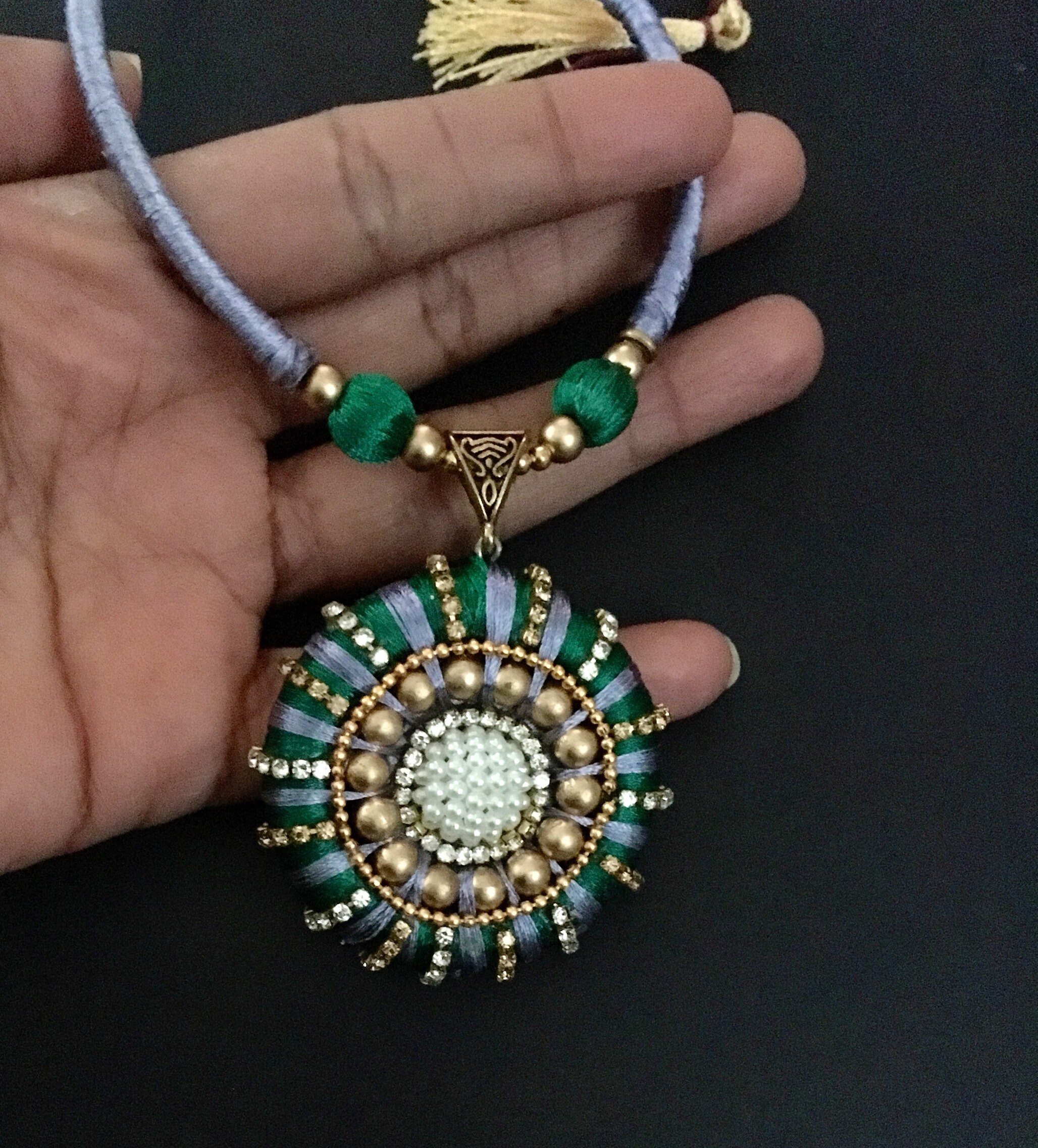 Silk thread necklace price list deals