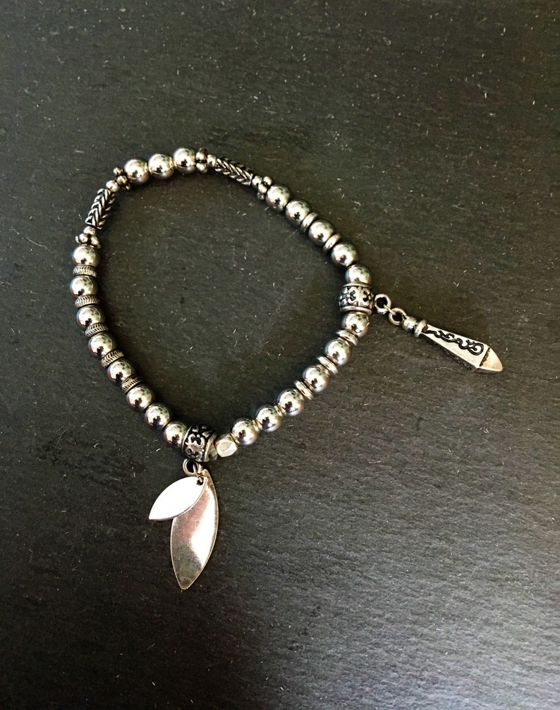 costume jewellery fashion jewellery german silver jewellery Boho bracelet metal beads bracelet silver bracelet statement jewellery