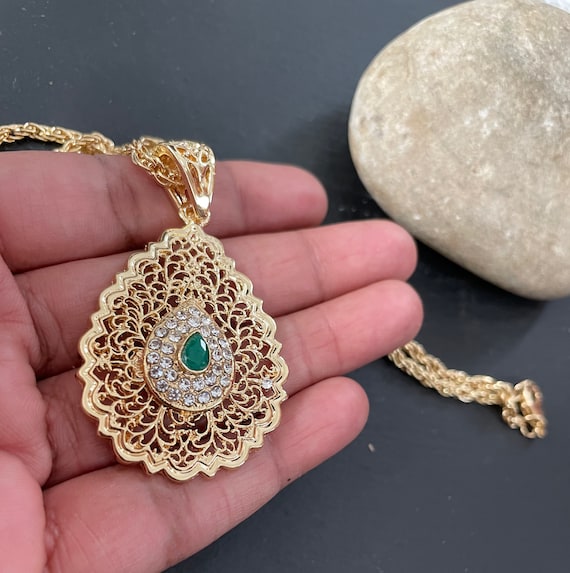 Arabic Chain Gold Long Necklace Indian 