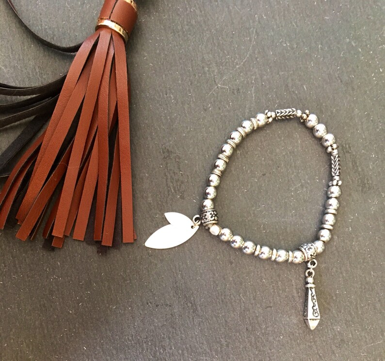 costume jewellery fashion jewellery german silver jewellery Boho bracelet metal beads bracelet silver bracelet statement jewellery