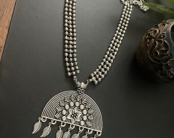 Geoxideerde zilveren ketting: handgemaakte Indiase Afghaanse choker, handgemaakte geoxideerde zilveren ketting in Afghaanse stijl Tribal etnische statement sieraden