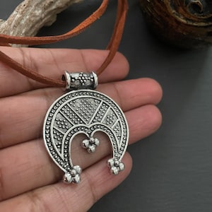 Indiase geoxideerde hanger ketting, Tibetaanse hanger koord ketting, Indiase tribale ketting, boho verstelbare ketting,