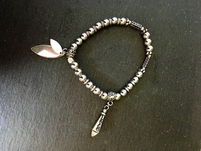 costume jewellery fashion jewellery german silver jewellery Boho bracelet metal beads bracelet silver bracelet statement jewellery