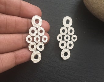 Pendientes de espiral de plata alemana estilo bohemio, joyería tribal azteca