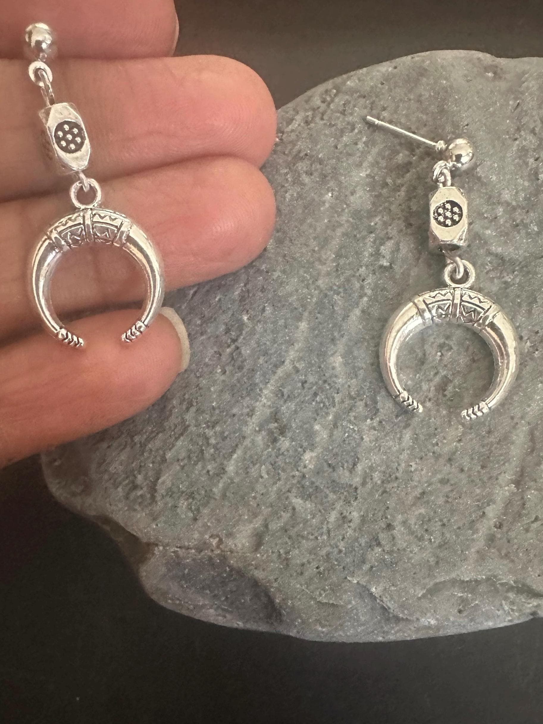 Indian silver moon drops earrings, Ethnic  earrings, Boho drop earrings, Aztec jewellery, gypsy earrings, tribal earrings, silver drops