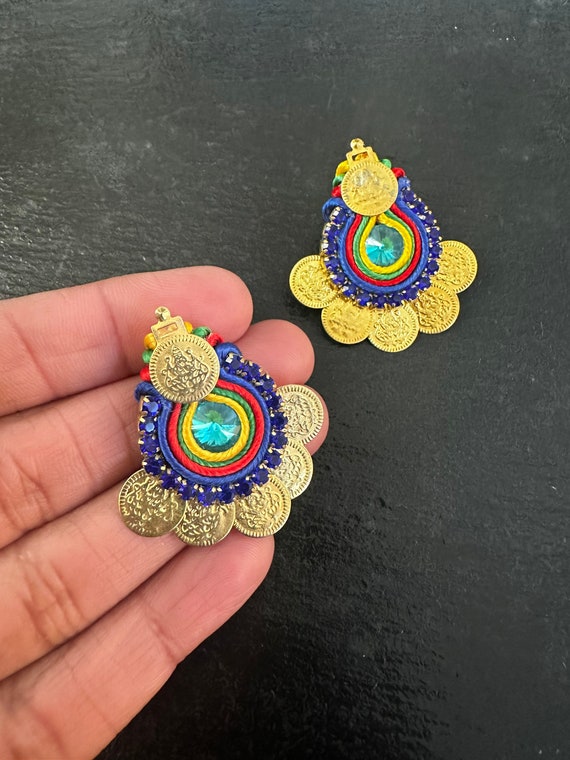 Lakshmi Coin Gold Earrings | Art of Gold Jewellery, Coimbatore