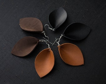 Or Rose Métallisé//Cuir BOUCLES D/'OREILLES//LIVRAISON GRATUITE//Joanna Gaines//Leaf