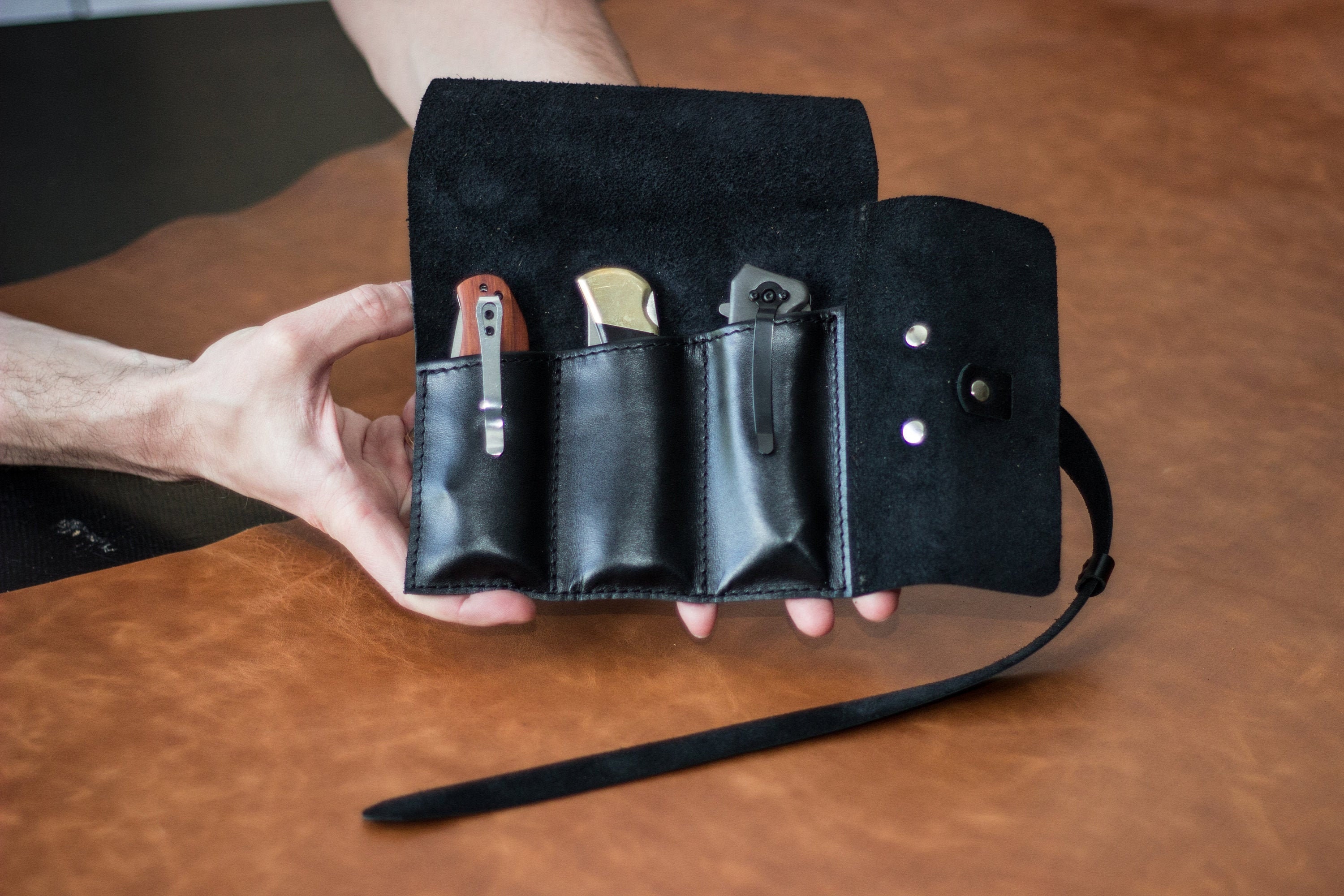 Leather Pocket Knife Roll Pocket Knife Bag Woodcarving Tool Etsy