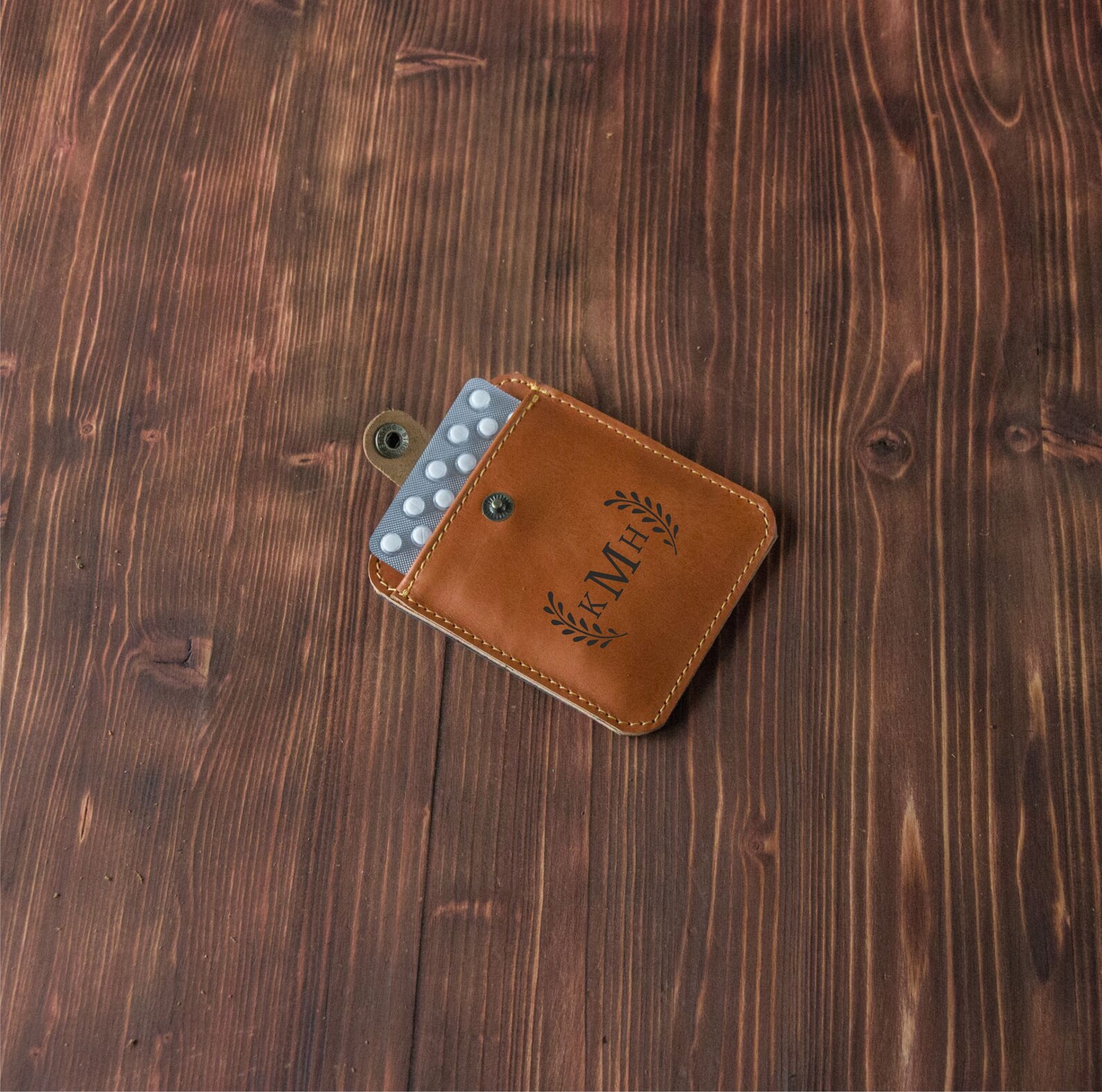 Custom leather pill holder Personalized travel Pill pouch Etsy