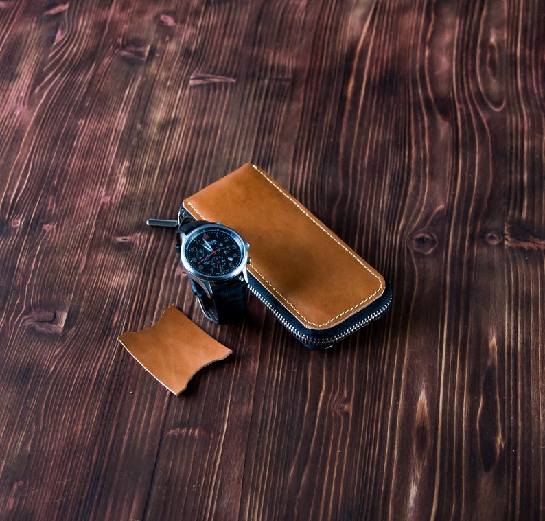 Travel watch pouch Leather zipper watch pouch leather watch Etsy