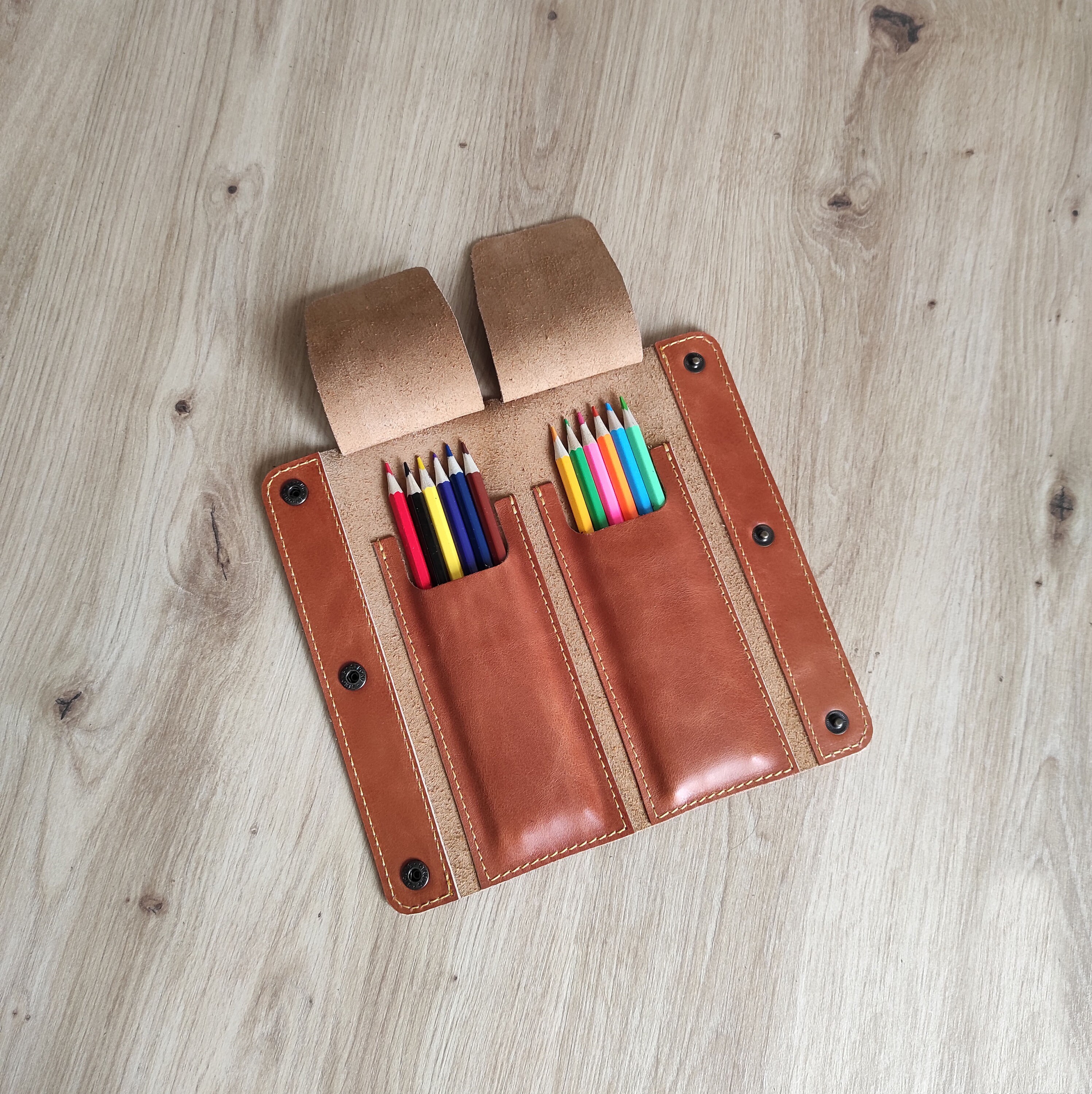 Leather penсil holder Leather pencil pouch Leather pencil Etsy