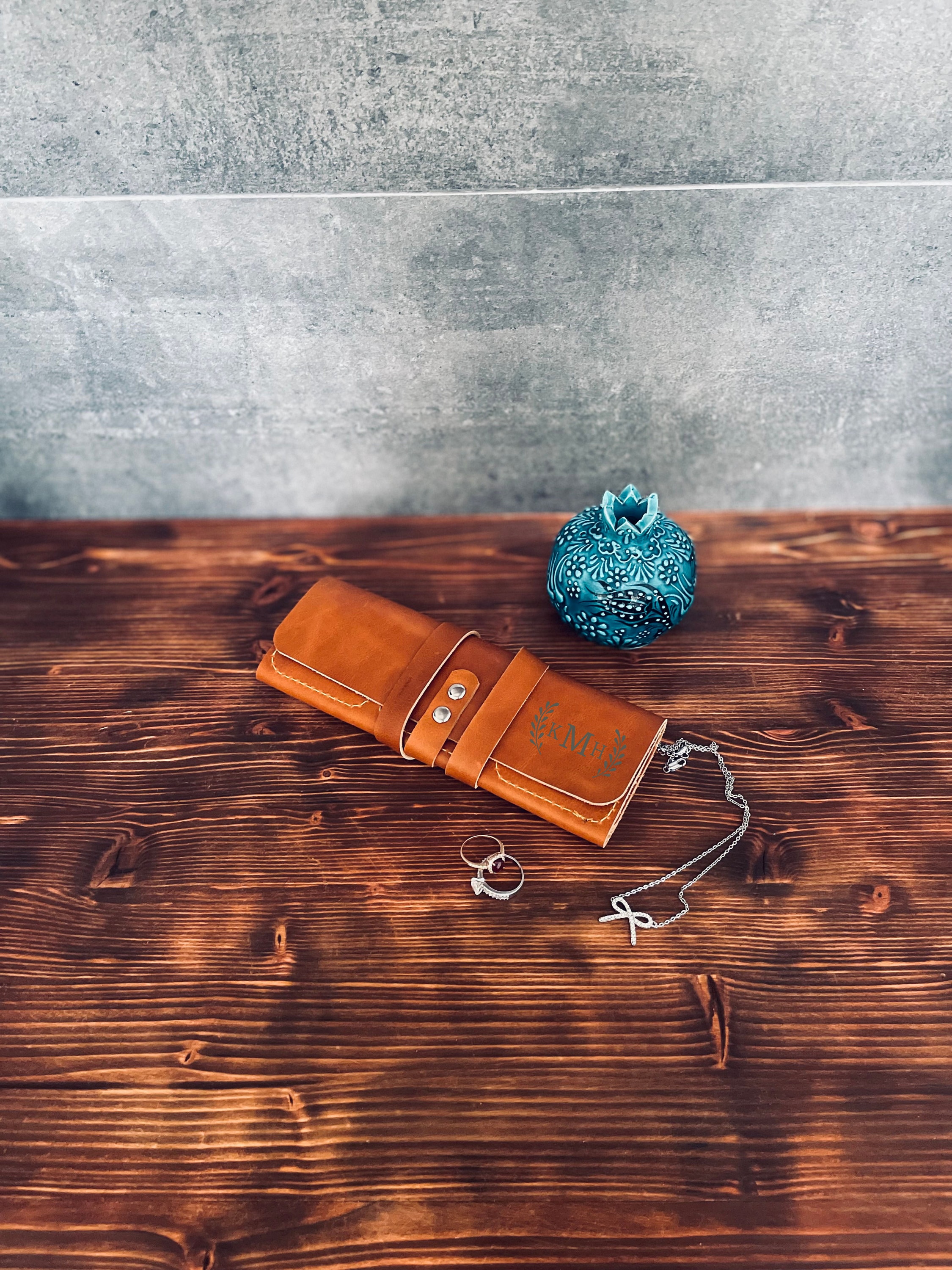 Leather travel ring holder jewelry holder ring storage ring Etsy