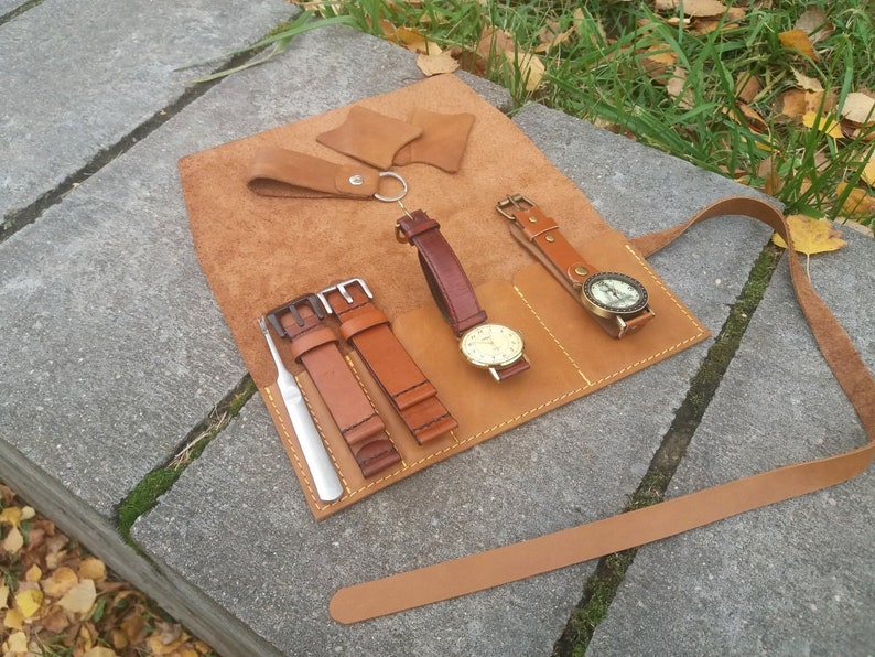 Travel Watch Roll Watch Roll Leather Watch Roll Travel Etsy