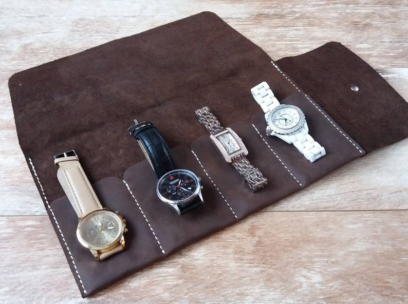 Rolls for 2345 watches Leather watch roll Travel watch Etsy
