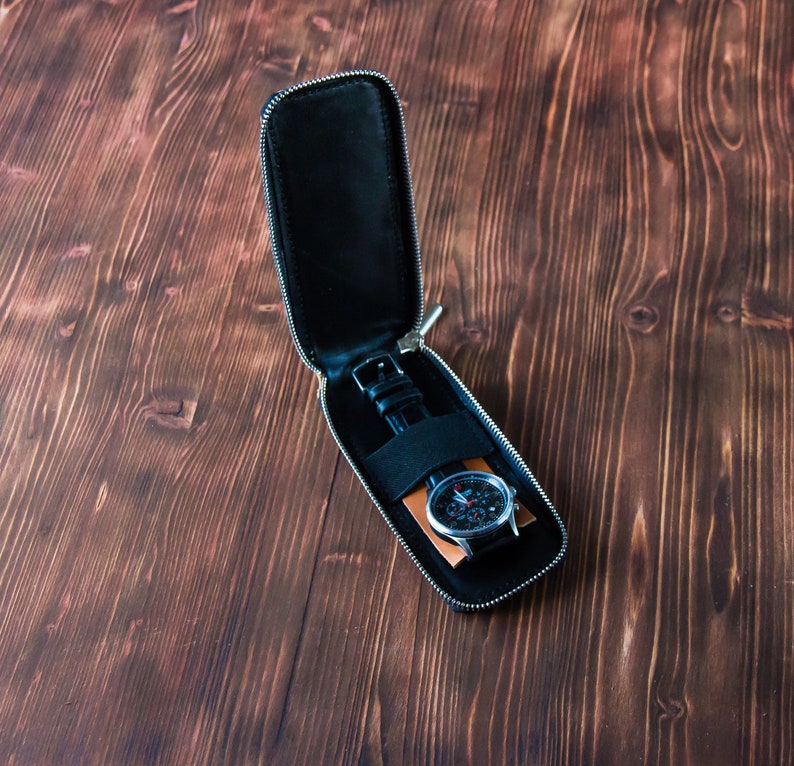 Leather Watch Case Leather Watch Pouch Travel Watch Pouch Etsy